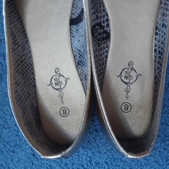 SOLD Ballet style flats shoe slipper silver or - Picture 5 of 5